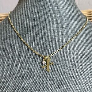 NWT Dainty Gold Letter X Initial Necklace